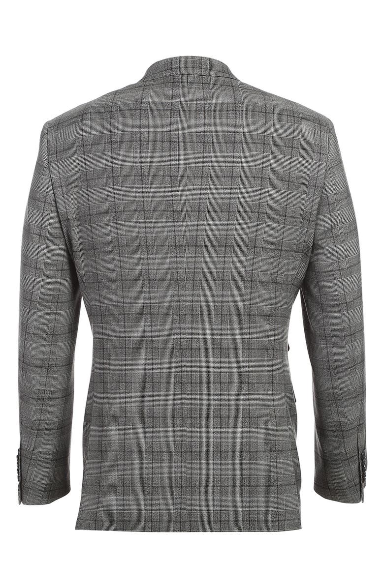 English Laundry Plaid Trim Fit Peak Lapel Two-Piece Suit, Alternate, color, Grey