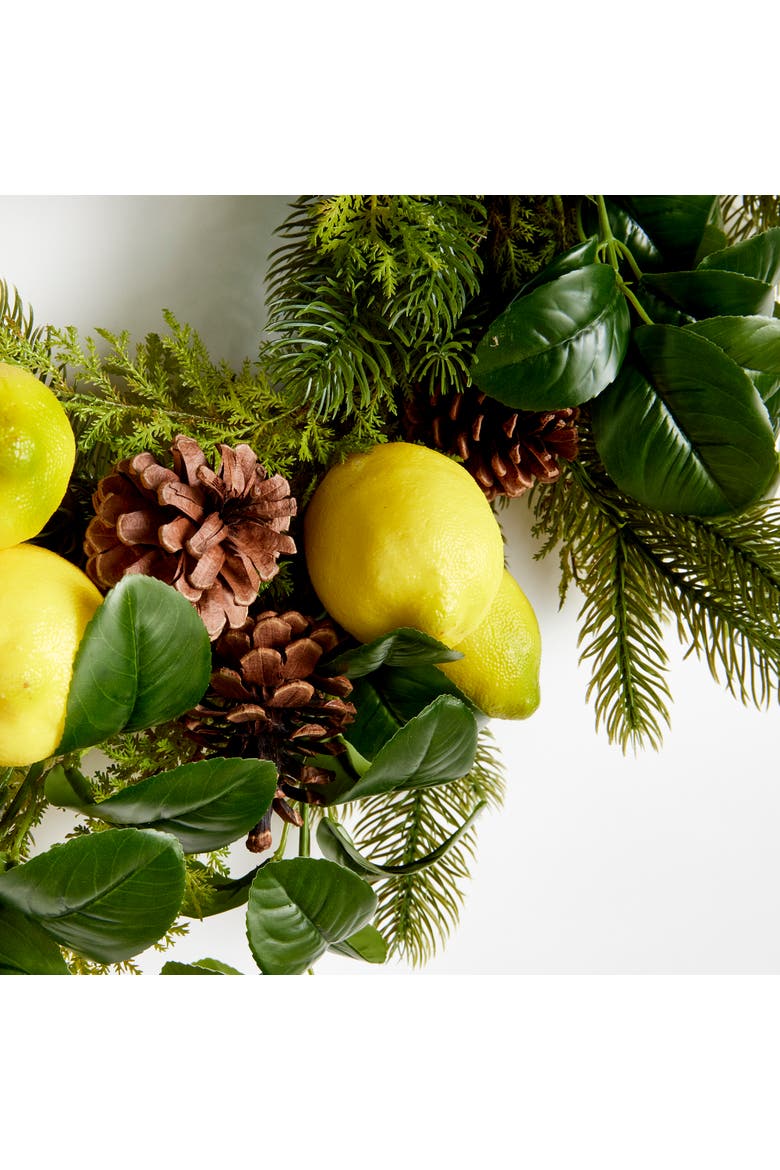 Lemon & Mixed Botanicals Wreath 26", Alternate, color, Green