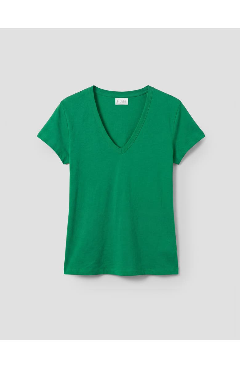 Hush Slim Fit Slub Cotton V-Neck T-shirt, Alternate, color, Bright Green