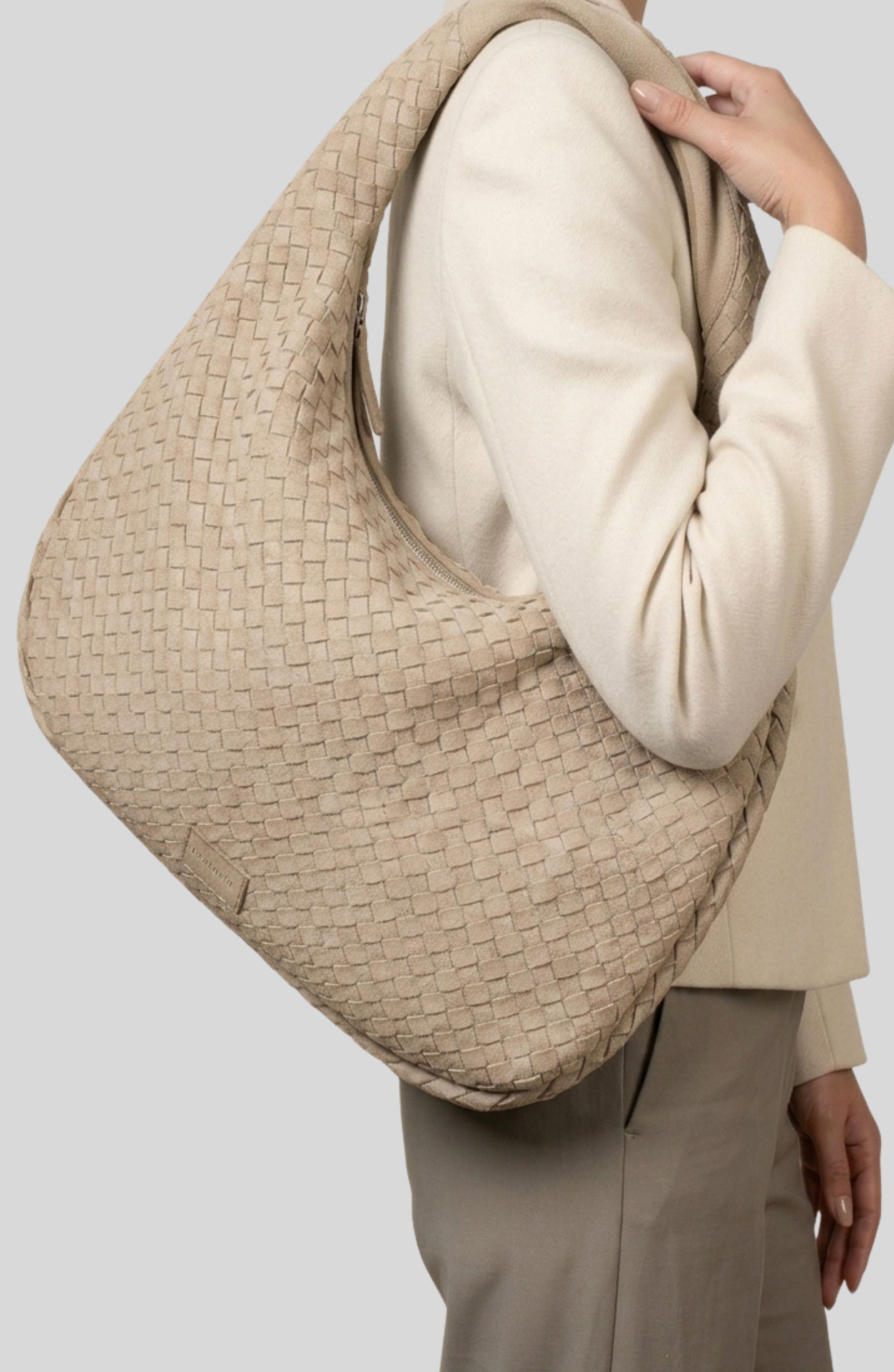 Ecotorie San Angelo Suede Shoulder Bag, Alternate, color, Beige