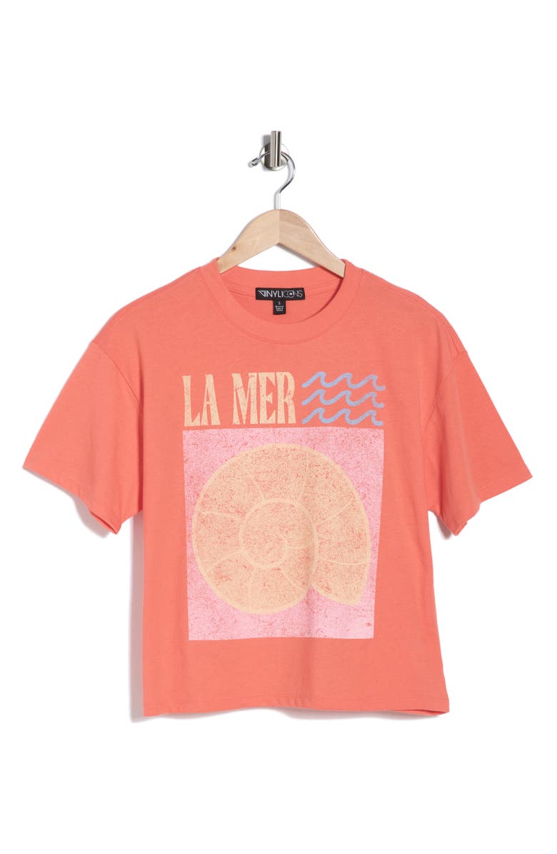 Vinyl Icons La Mer Graphic T-Shirt, Alternate, color, Coral