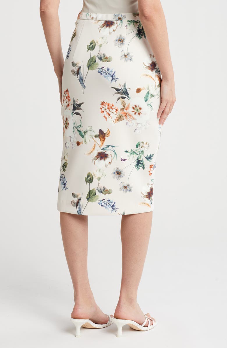 T Tahari Floral Scuba Pencil Skirt, Alternate, color,