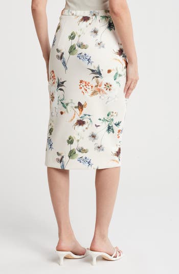 White Skirt Nordstrom Rack T Tahari Floral Scuba Pencil Skirt