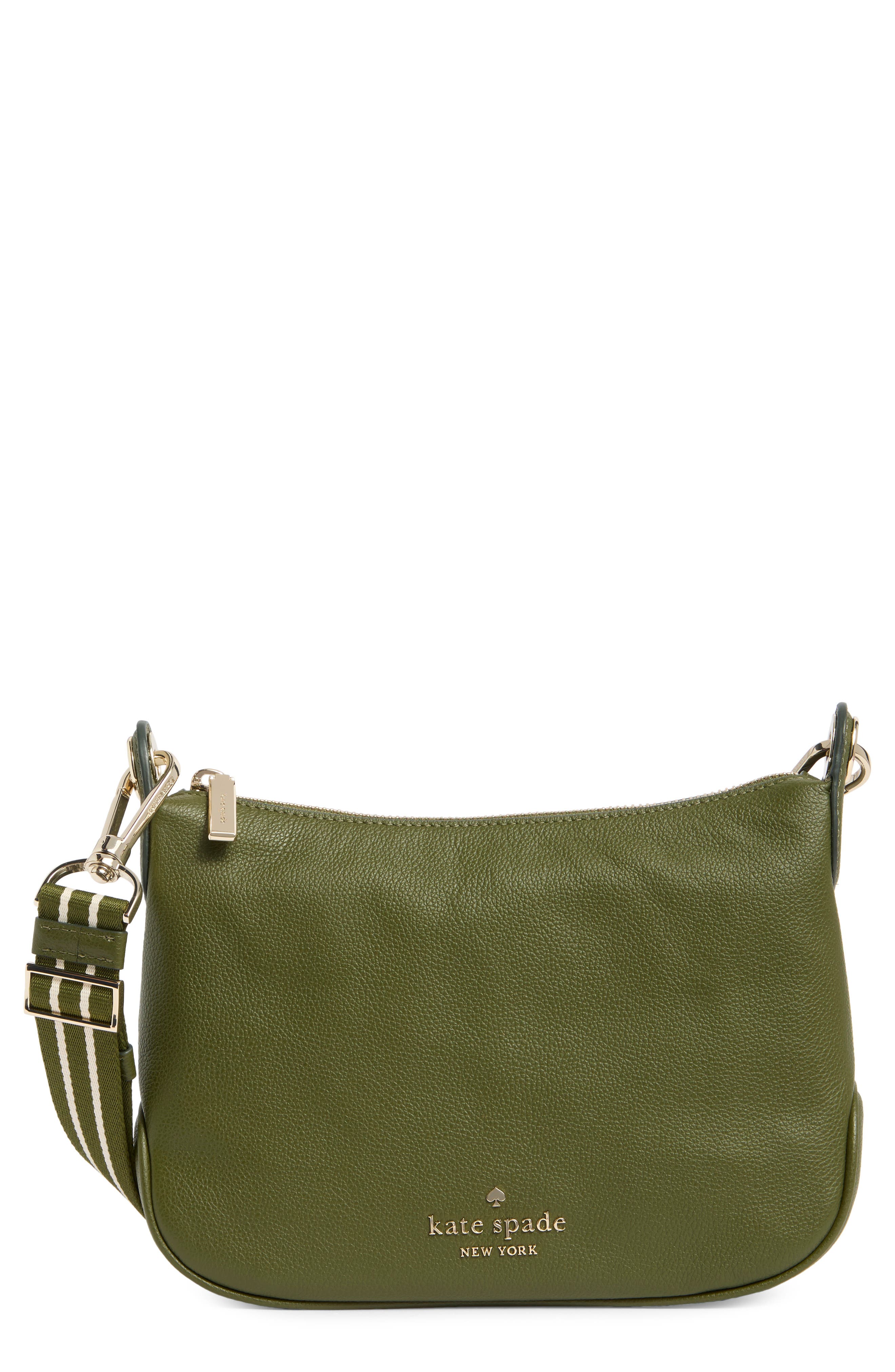 Kate Spade New York pebbled leather crossbody bag, Main, color, Enchanted Green