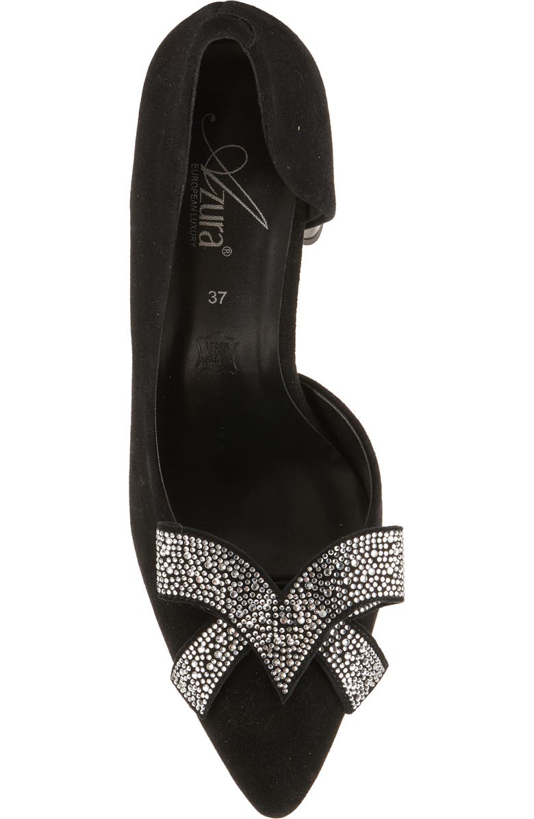 AZURA BY SPRING STEP Keala Half d'Orsay Pointed Toe Pump, Alternate, color, Black Suede