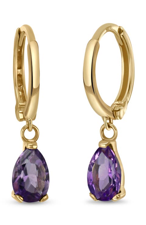 BLC 14K Gold Semiprecious Stone Drop Earrings