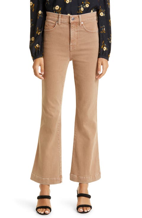 Carson High Waist Ankle Kick Jeans (Tan Sierra)