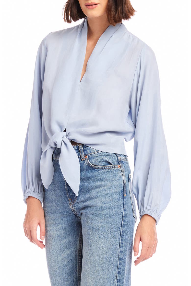 Capri Tie Hem Top, Alternate, color, SKY