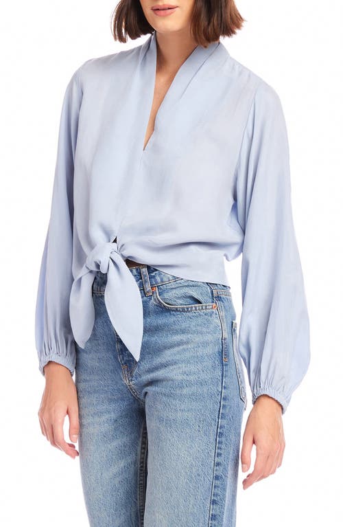 Fifteen Twenty Capri Tie-front Blouse In Sky Blue In Blue