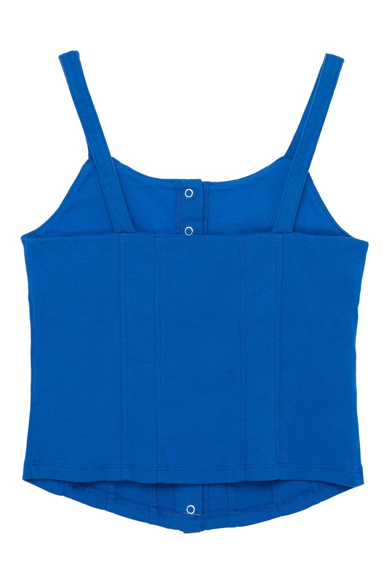 Kids' Snap Front Crop Cotton Camisole, Alternate, color, BLUE