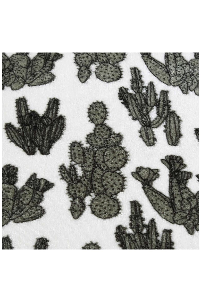 Cactus Garden Plush Fleece Blanket, Alternate, color, GREEN