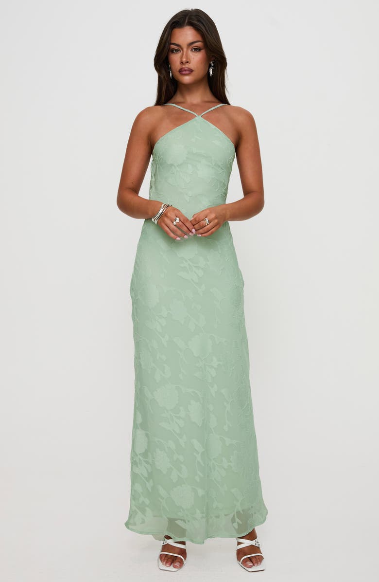 Princess Polly Zoelle Floral Jacquard Strappy Back Gown, Alternate, color, 