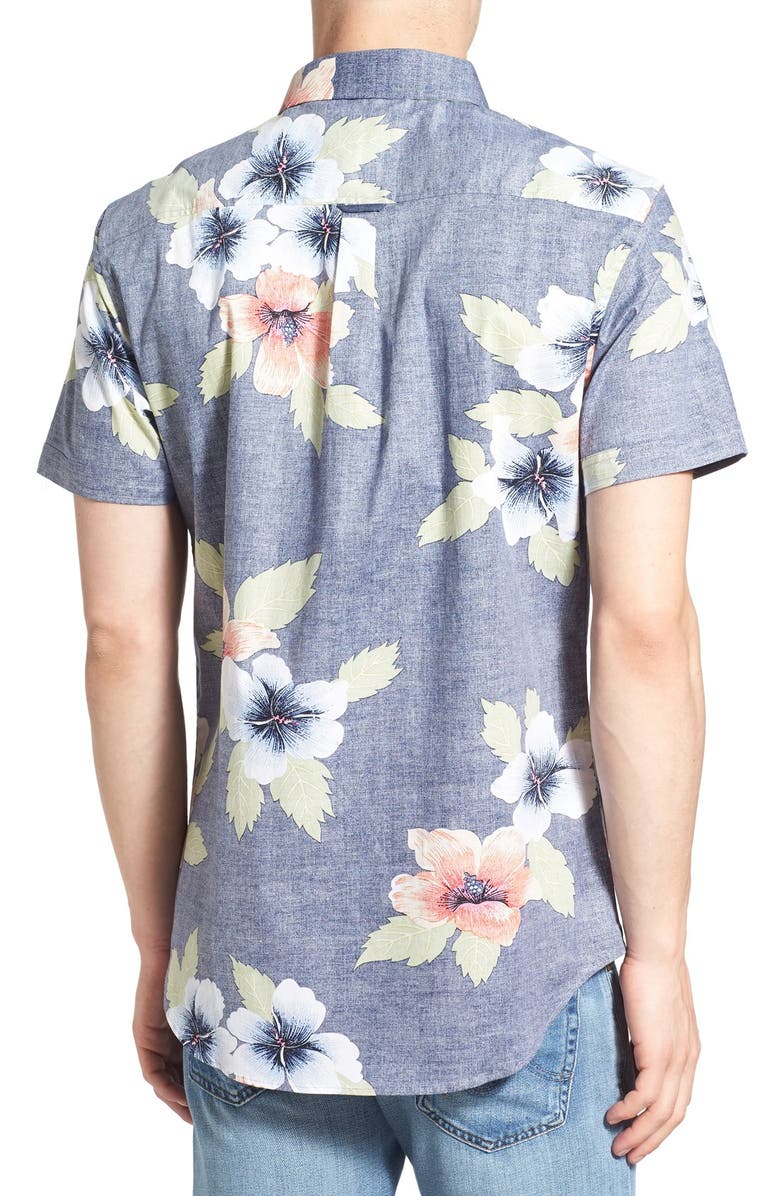 7 Diamonds 'Great Summer' Floral Print Short Sleeve Woven Shirt, Alternate, color, 