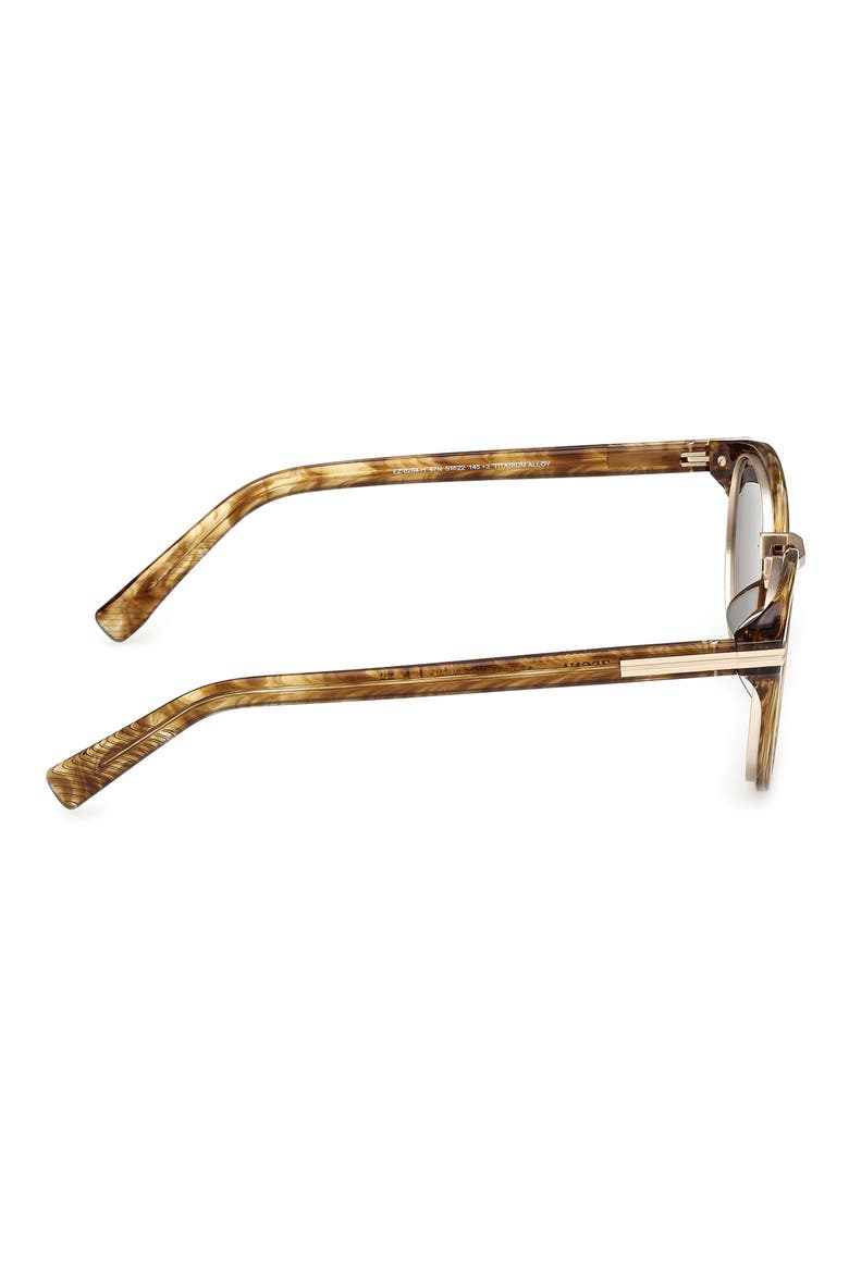 51mm Round Sunglasses, Alternate, color, SHINY TRANSPARENT BROWN