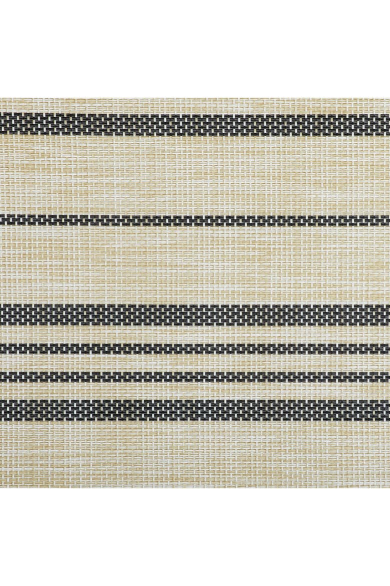 Black Farmhouse Stripe PVC Woven Placemat Set/6, Alternate, color, Black