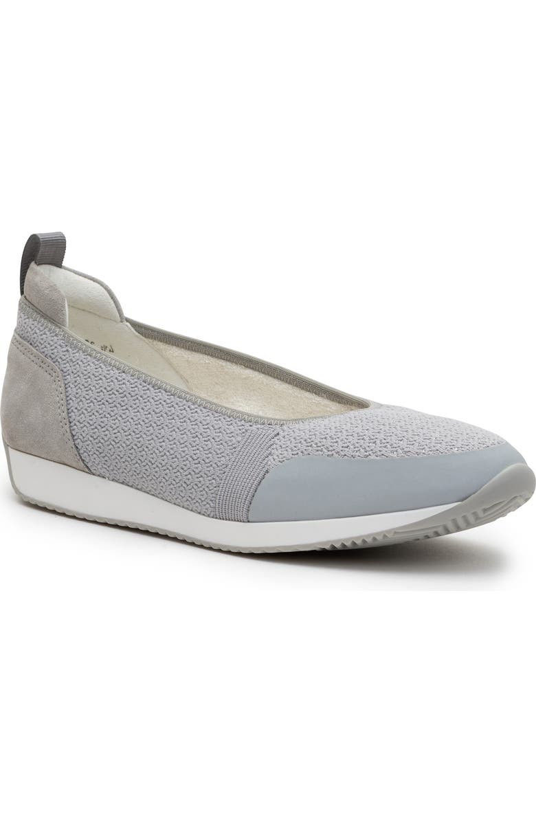 ara Perth Sport Mixed Media Ballet Flat, Main, color, Pebble
