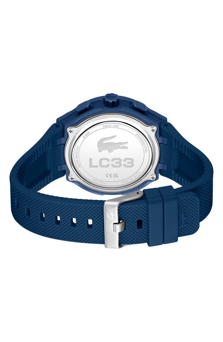 Lacoste LC33 Silicone Strap Watch, 45mm, Alternate, color, Blue