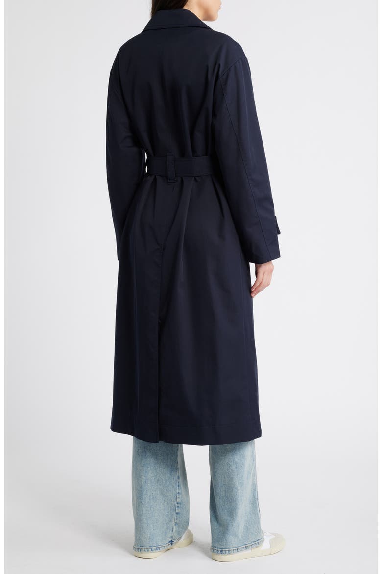 Angela Water Repellent Trench Coat, Alternate, color, DARK NAVY