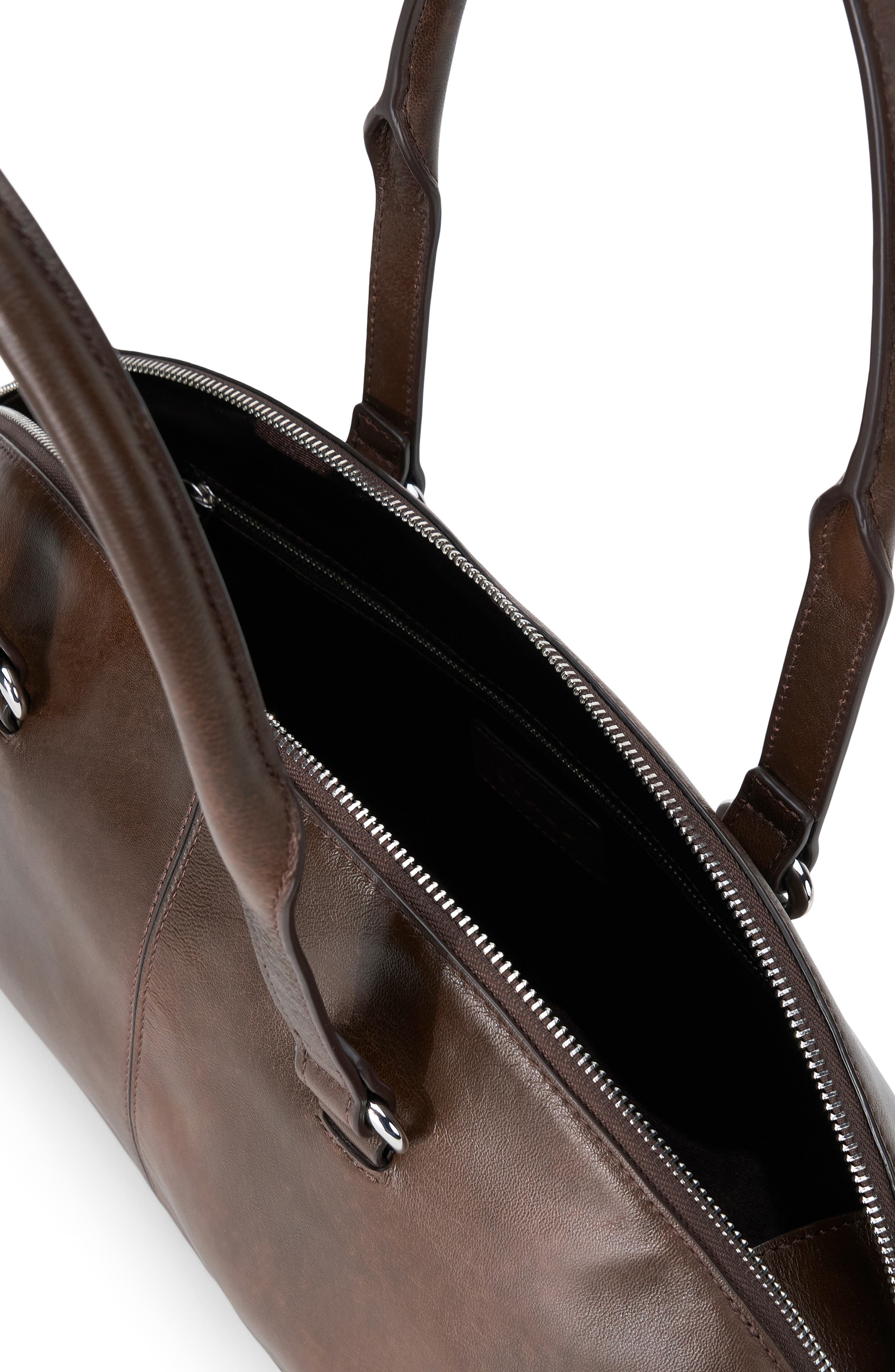 STAUD Hester Leather Shoulder Bag, Alternate, color, Espresso Distressed