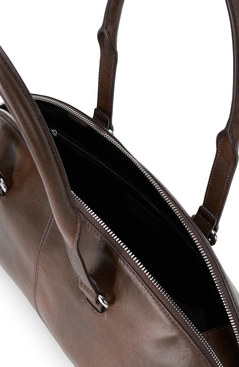 STAUD Hester Leather Shoulder Bag, Alternate, color, Espresso Distressed