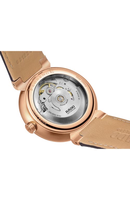 Rado Florence Automatic Leather Strap Watch, 39mm In Brown