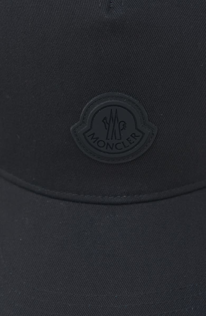 Moncler Logo Cotton Twill Baseball Cap, Alternate, color, Black
