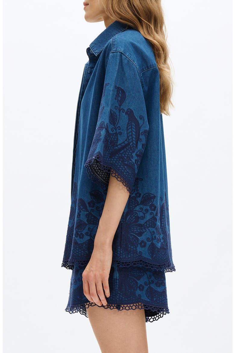 Embroidered Denim Shirt, Alternate, color, DARKTIDE