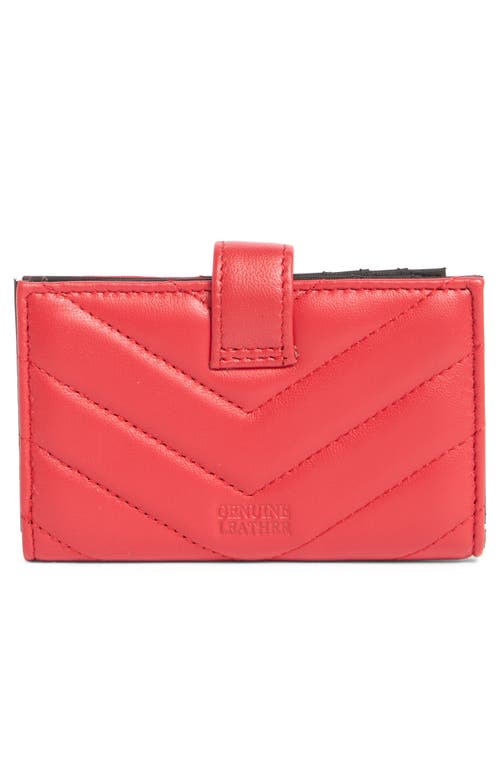 Mundi Small Leather Goods Debbie Quilted Card Case In Red