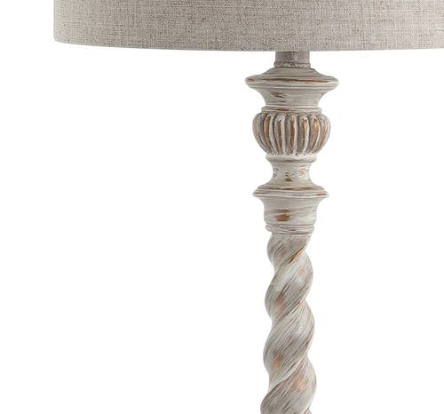 Jonathan Y Regent 33" Rustic Resin Led Table Lamp In White Wash