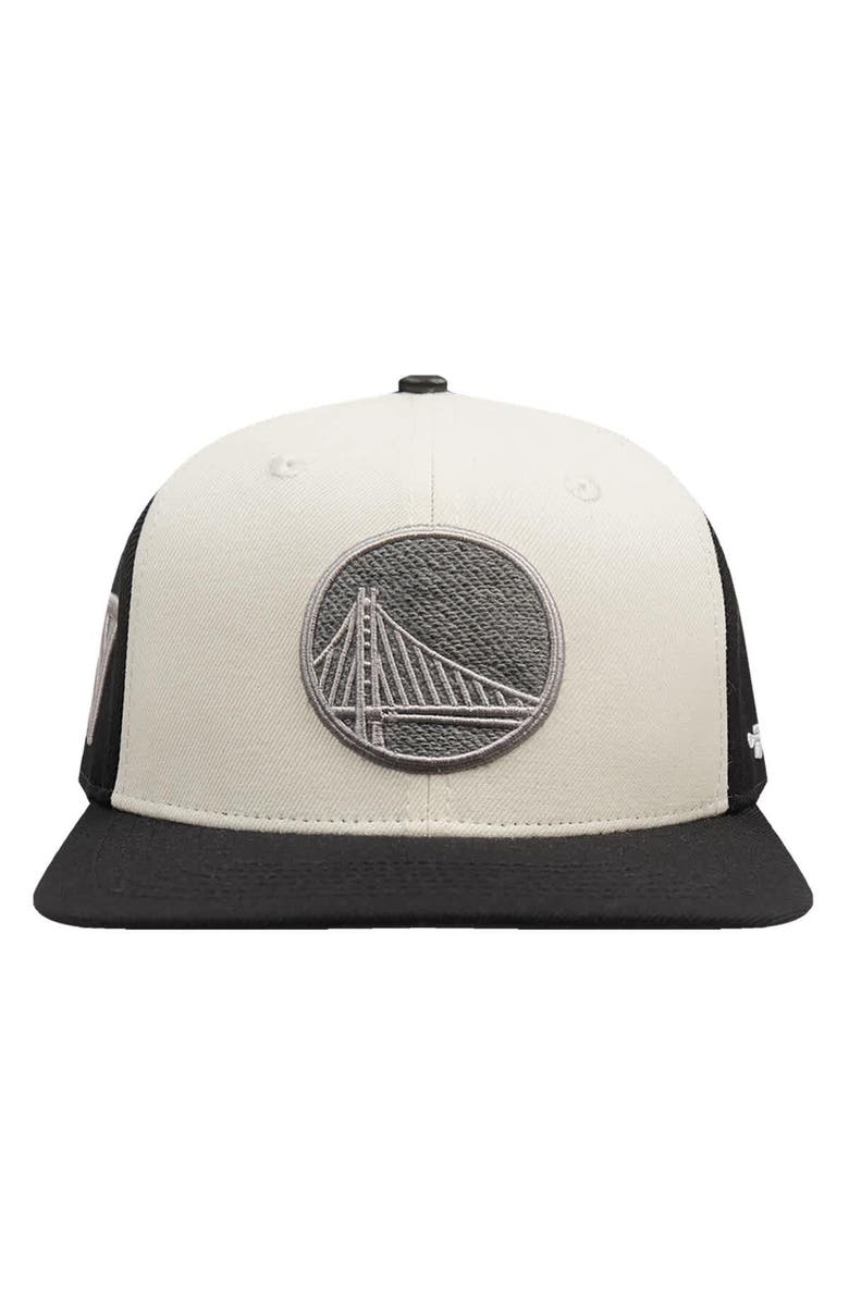 PRO STANDARD Men's Pro Standard  Cream Golden State Warriors French Terry Snapback Hat, Alternate, color, Cream