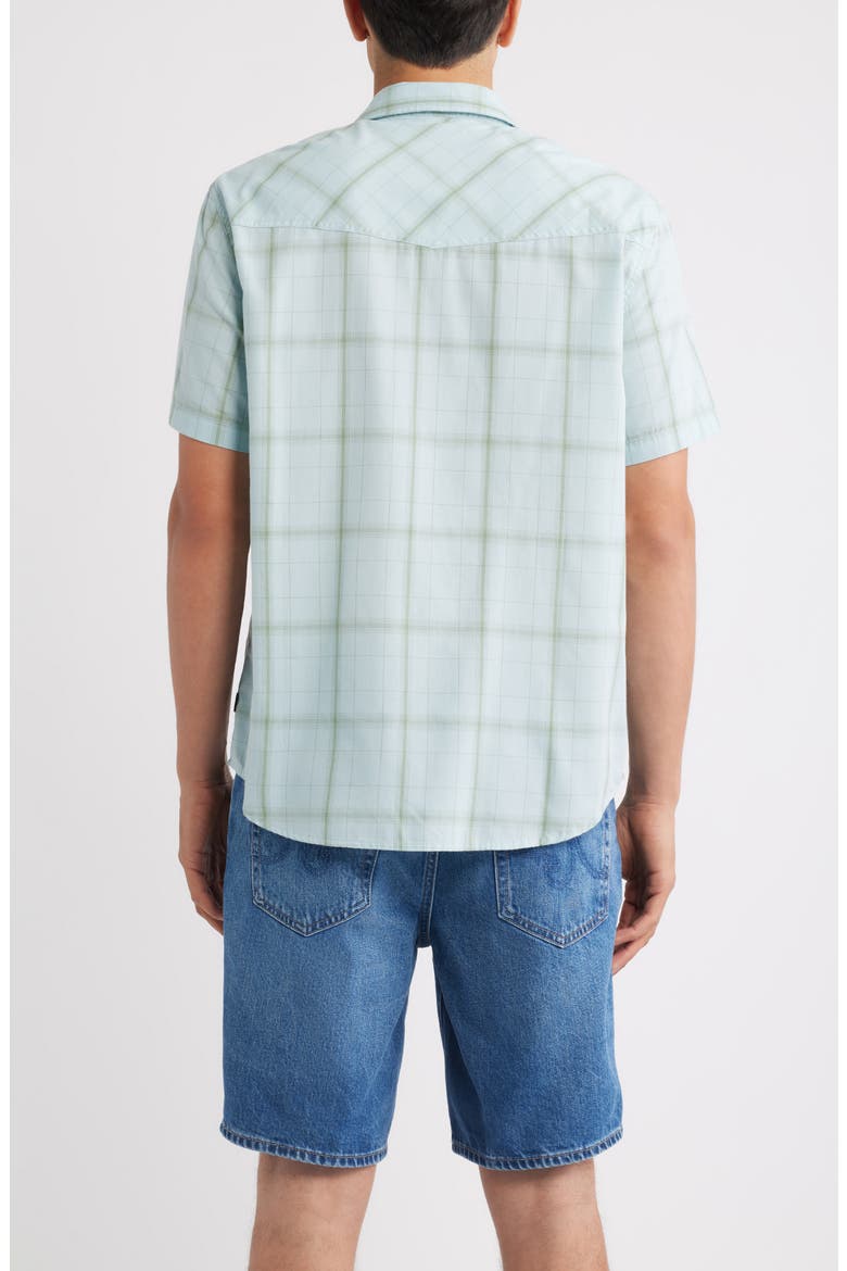 The Breezy Wayne Plaid Short Sleeve Shirt, Alternate, color, SEAFOAM PLAID