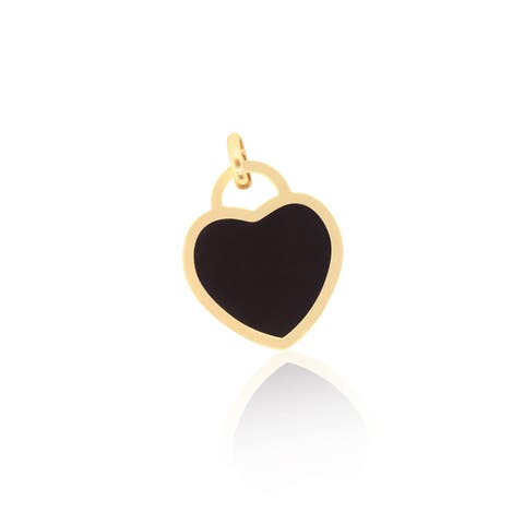 Onyx Heart Padlock Charm