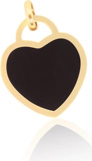 The Lovery Fine Jewelry Onyx Heart Padlock Charm