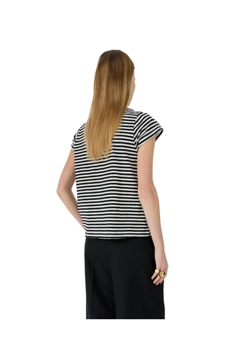 Mayane Striped Crew Neck T-Shirt, Alternate, color, White