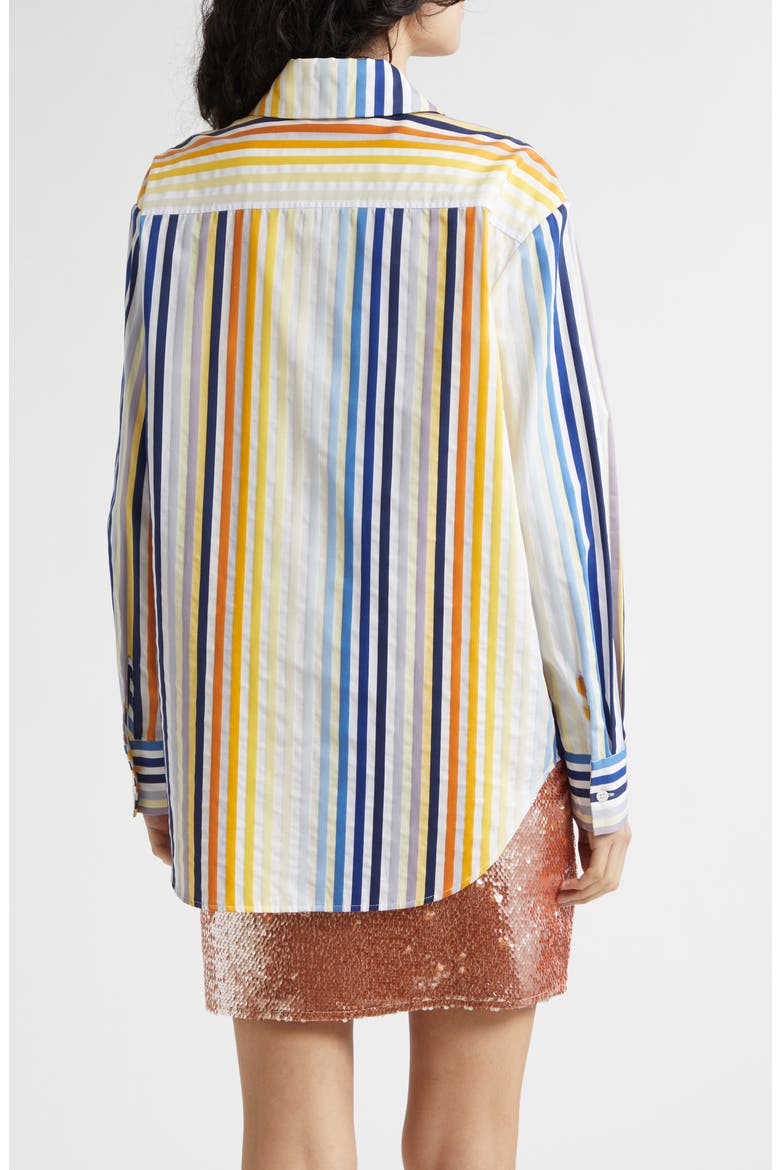 Brennan Stripe Boyfriend Shirt, Alternate, color, SUNSET