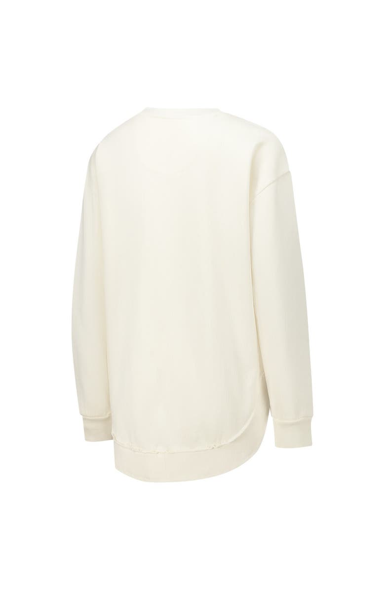 PRESSBOX Women's Pressbox Cream Michigan Wolverines Poncho Fleece Crew Sweatshirt, Alternate, color, Cream