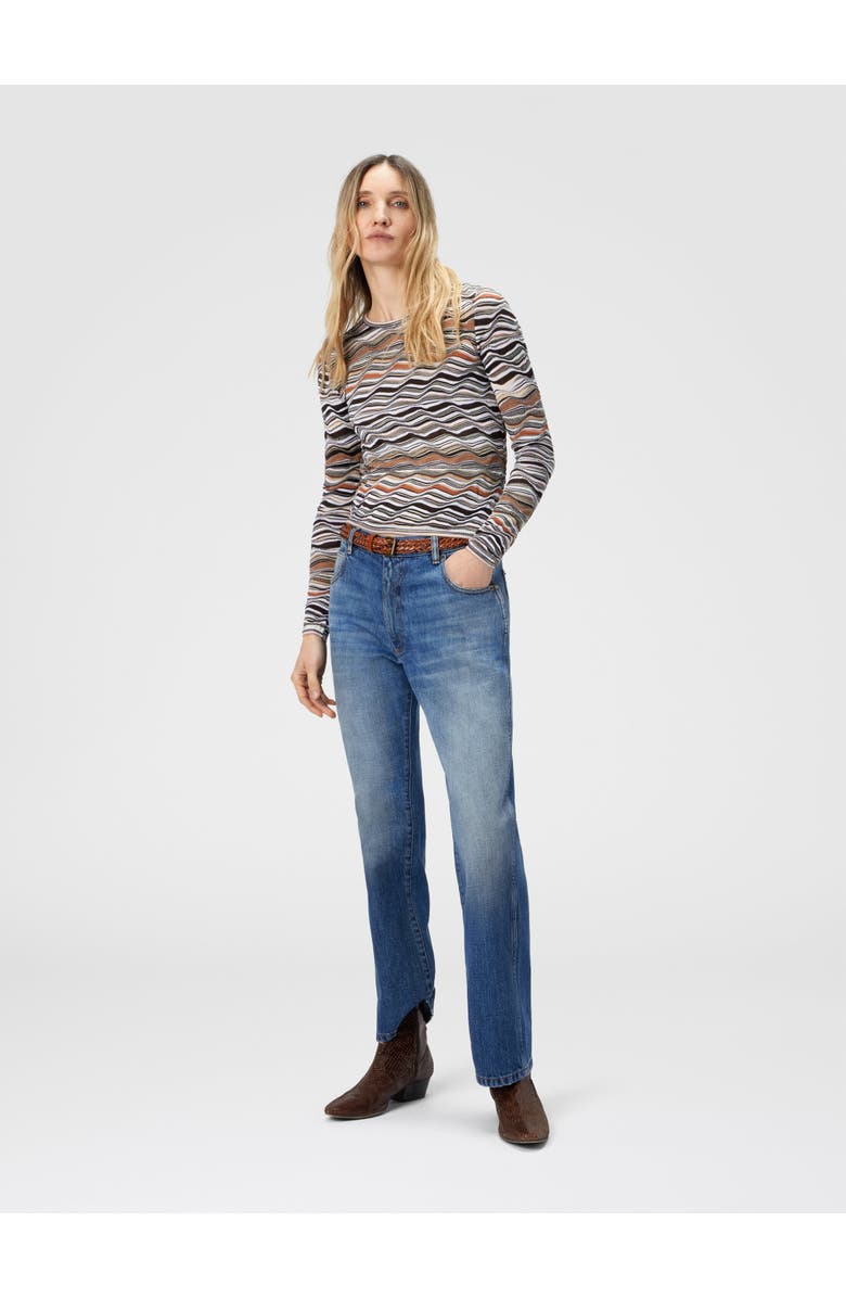 Missoni Five-pocket Mid-rise Washed Denim Pants, Alternate, color, Blue