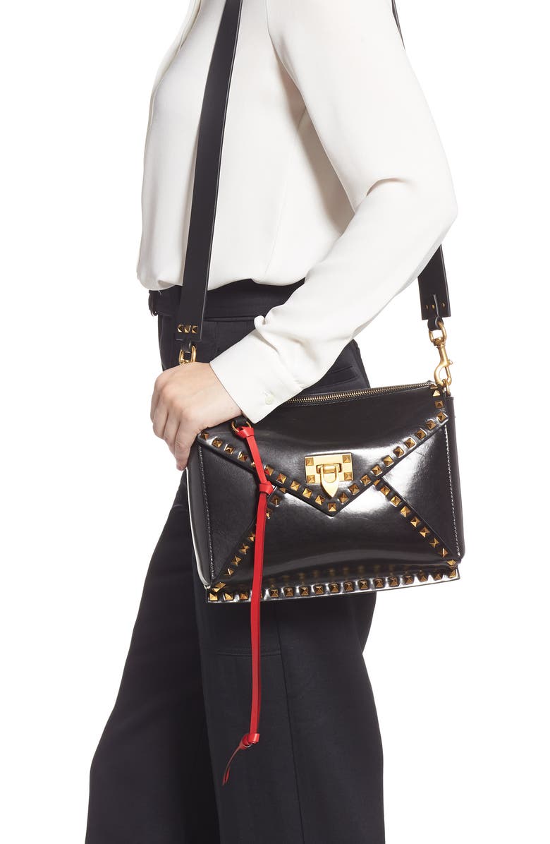 Valentino Garavani Medium Rockstud Hype Leather Shoulder Bag, Alternate, color,