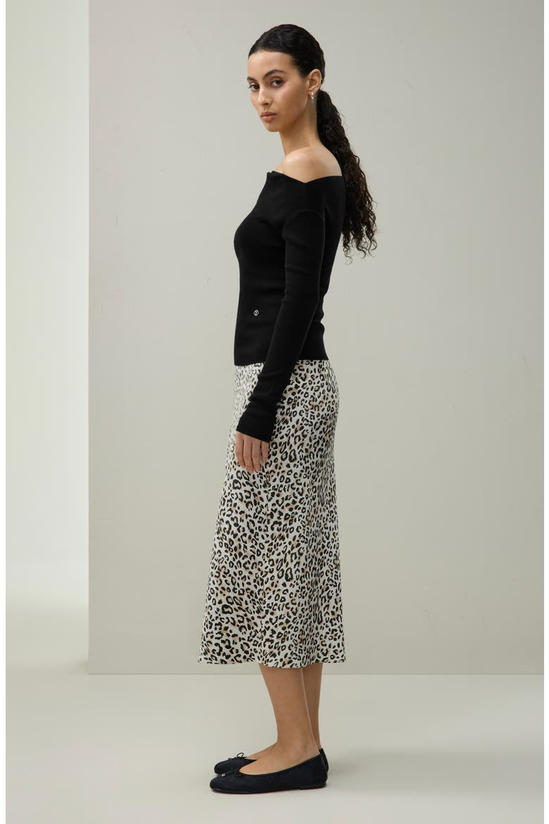 Leopard Print Bias Cut Silk Skirt, Alternate, color, Dawn Leopard