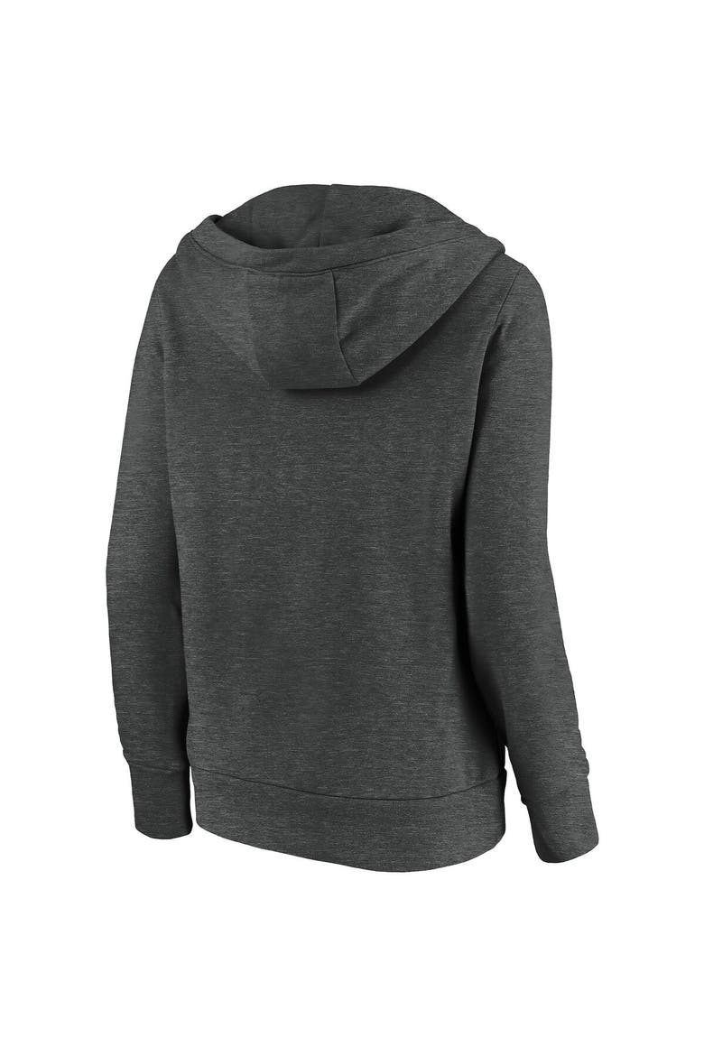 Women's Fanatics Branded Heathered Charcoal Los Angeles Rams First String V-Neck Pullover Hoodie, Alternate, color, Heather Charcoal