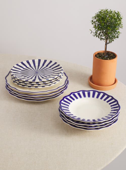 Maison Madison Home Mix And Match 12 Piece Set With Pasta Bowl In Solid/starburst/striped