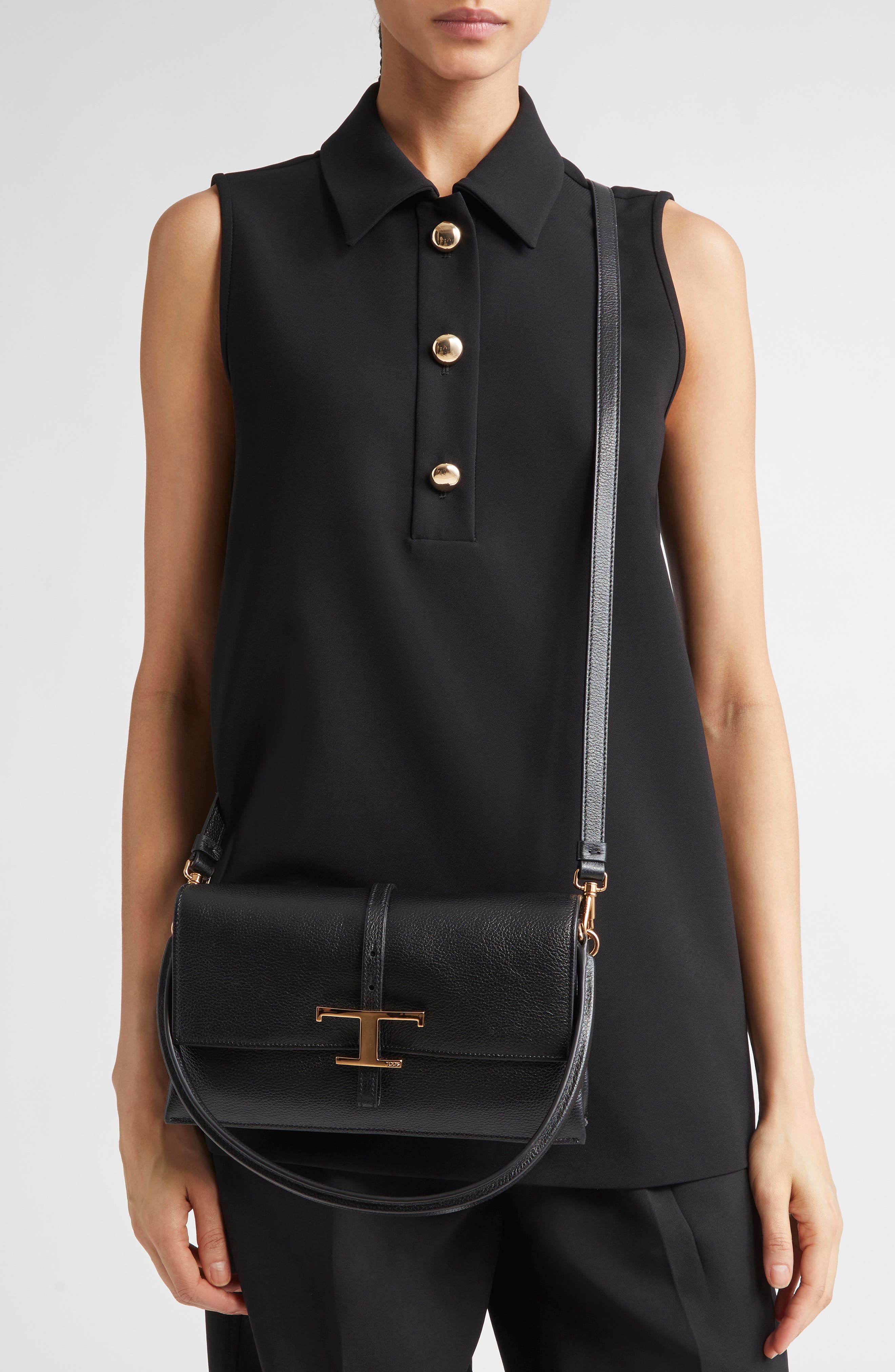 Tod
s Mini T Timeless Leather Shoulder Bag, Alternate, color, 