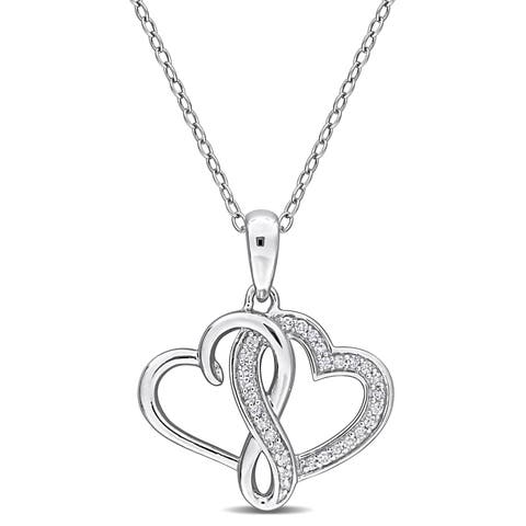 1/7 Ctw Diamond Interlocking Heart Necklace