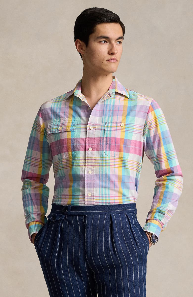 Polo Ralph Lauren Classic Fit Plaid Oxford Button-Up Shirt, Alternate, color,