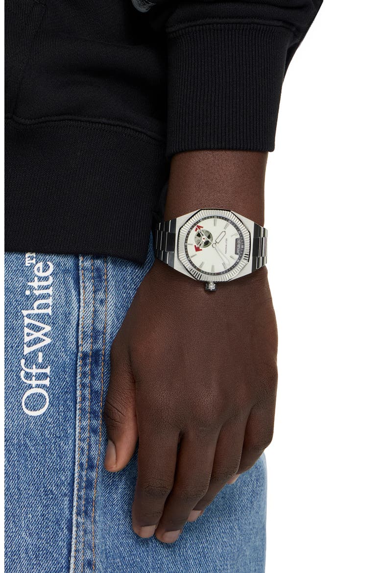 Side Note Automatic Bracelet Watch, 41mm, Main, color, STAINLESS STEEL