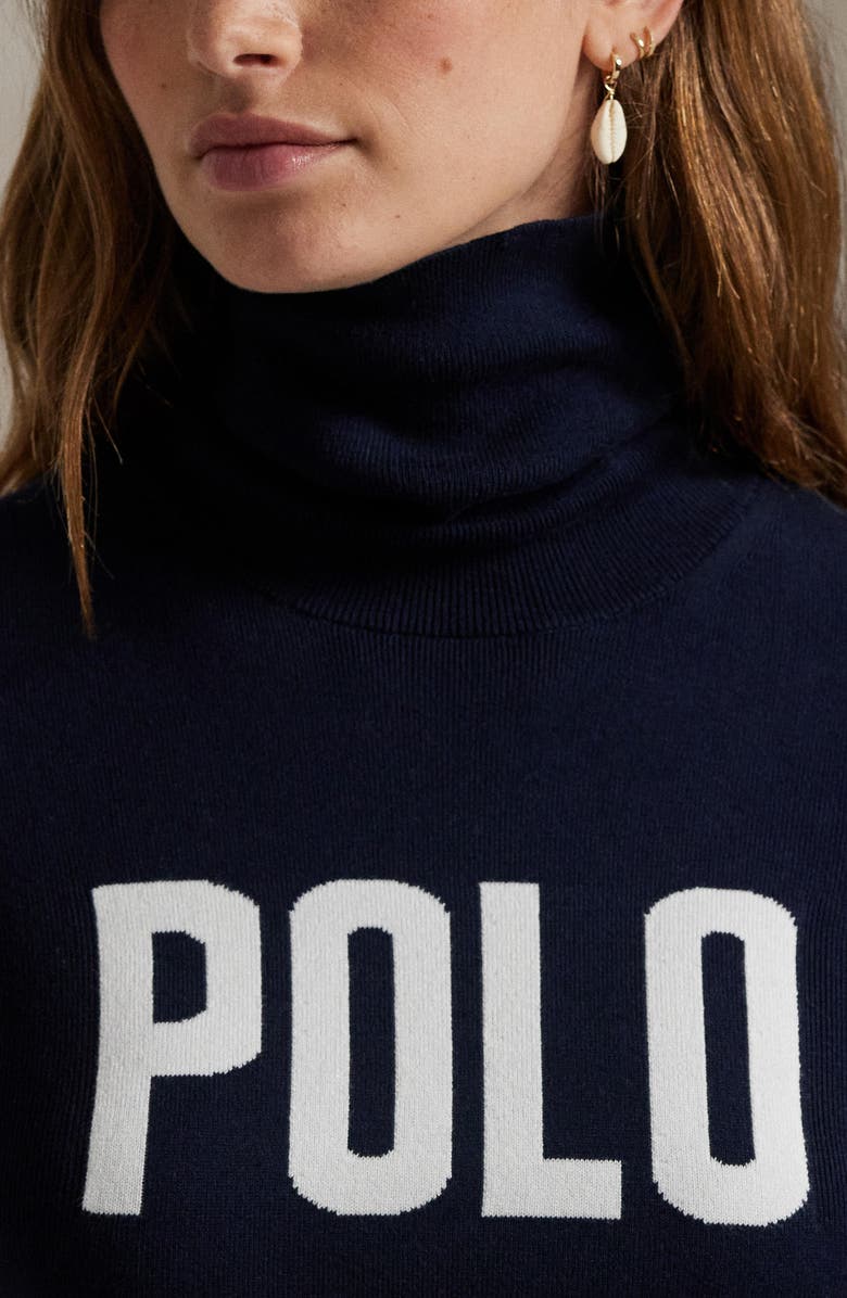 Polo Ralph Lauren Logo Turtleneck Sweater, Alternate, color, Hunter Navy