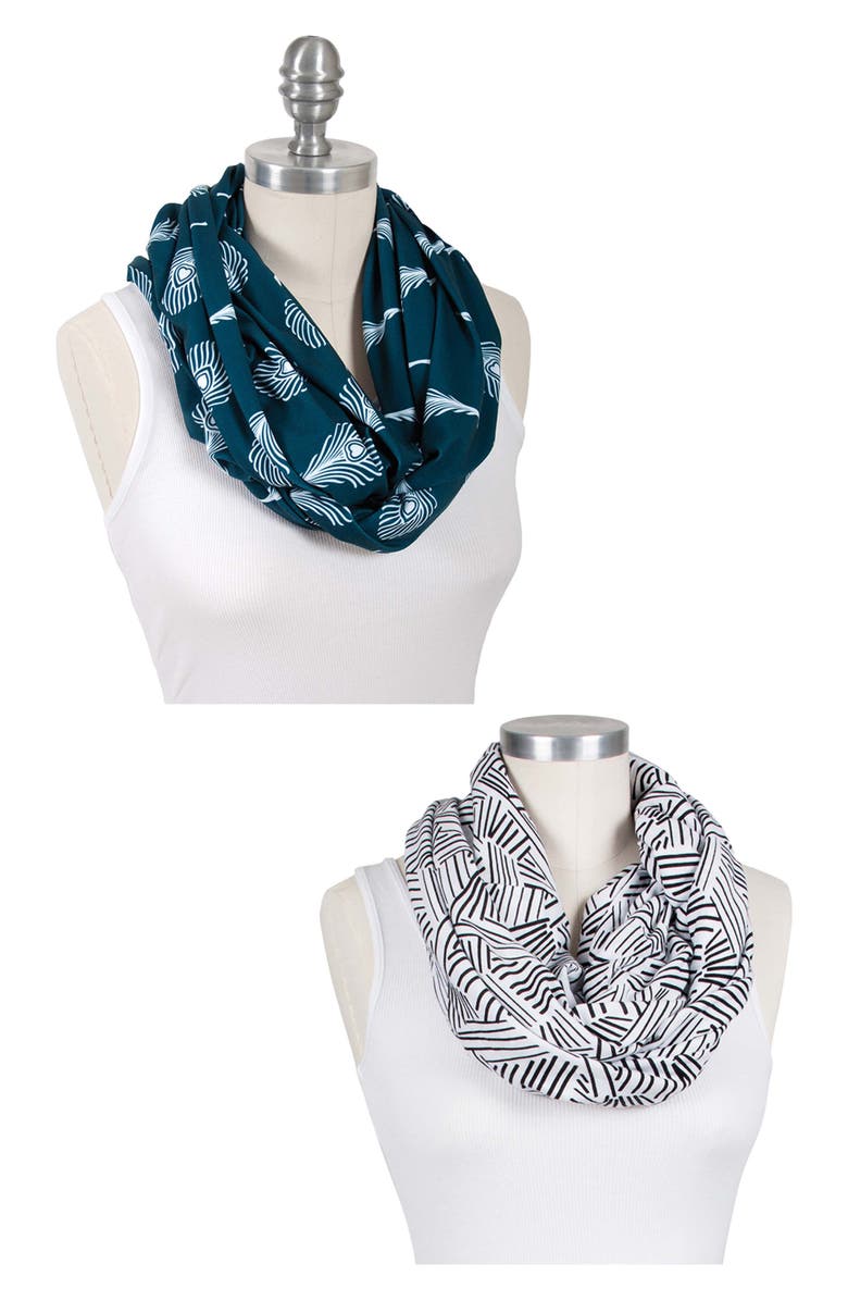Bébé au Lait Montauk & Mayura Set of 2 Jersey Nursing Cover Scarves, Main, color,