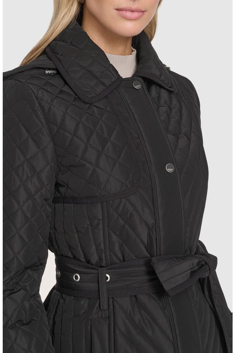 Brinklee Water Resistant Quilted Jacket, Alternate, color, BLACK