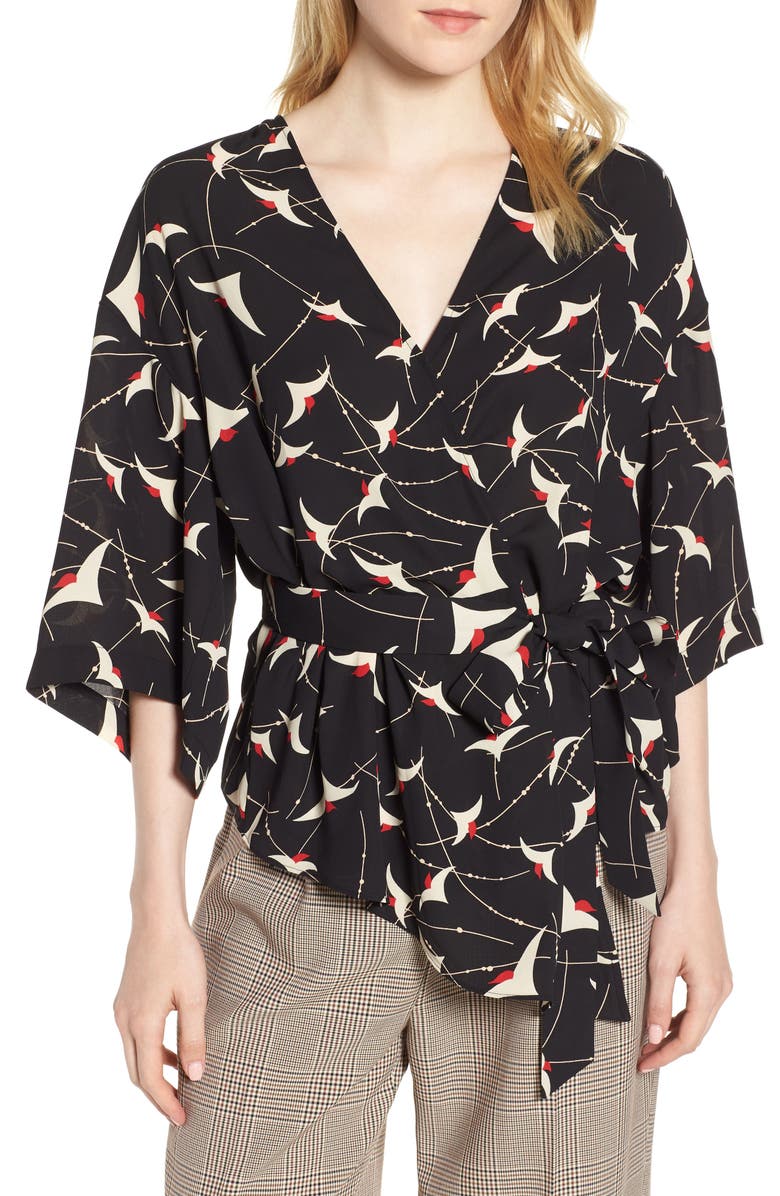 Trouvé Wrap Blouse, Main, color,