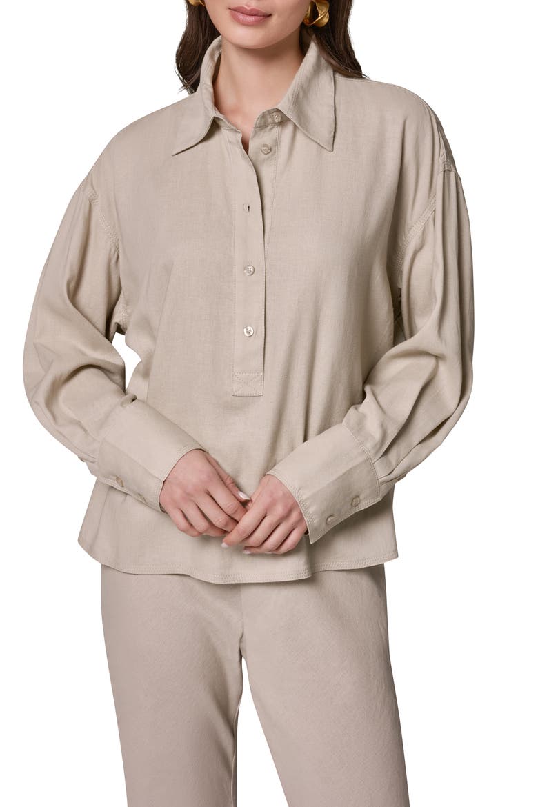 Linen Blend Top, Main, color, SANDSTONE